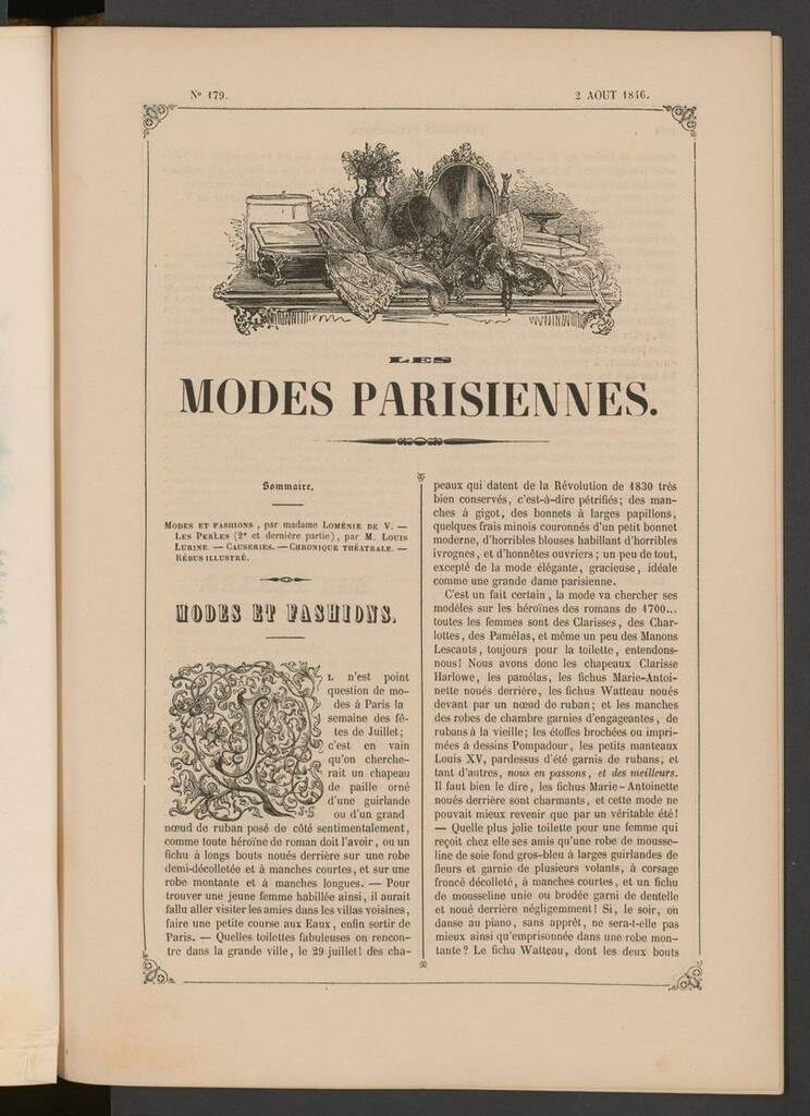 Miniatura de Les modes parisiennes del 2 de agosto de 1846