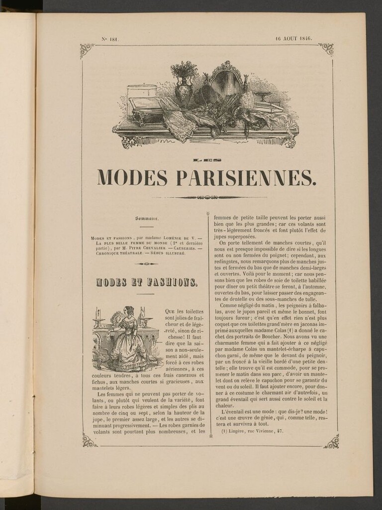 Miniatura de Les modes parisiennes del 16 de agosto de 1846
