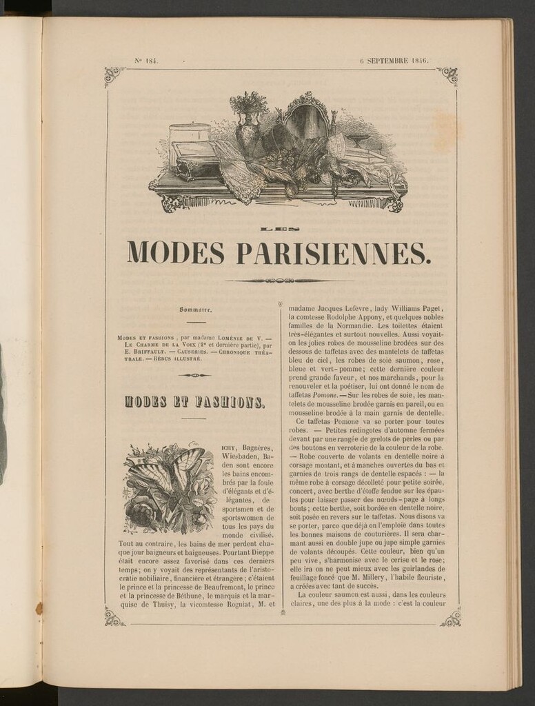 Miniatura de Les modes parisiennes del 6 de septiembre de 1846