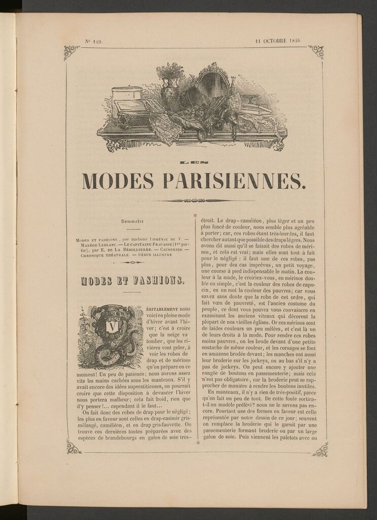 Miniatura de Les modes parisiennes del 11 de octubre de 1846