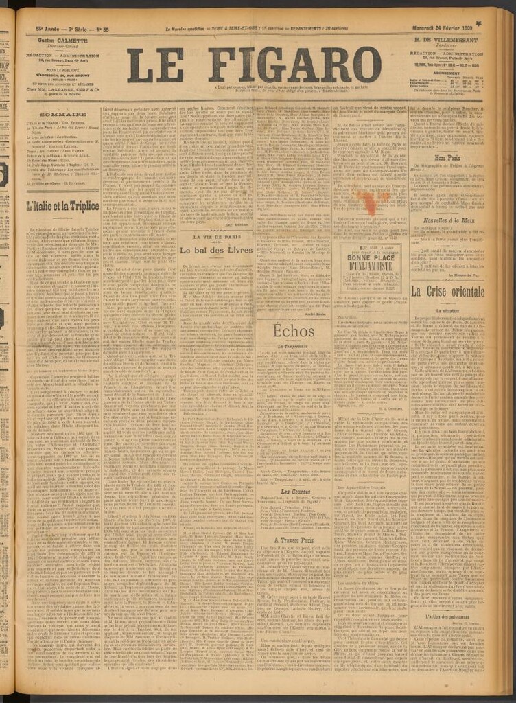 Miniatura de Le Figaro del 24 de febrero de 1909