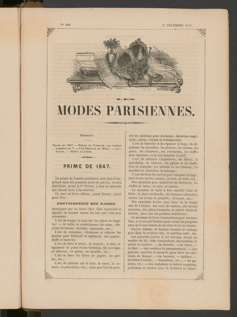 Miniatura de Les modes parisiennes del 27 de diciembre de 1846