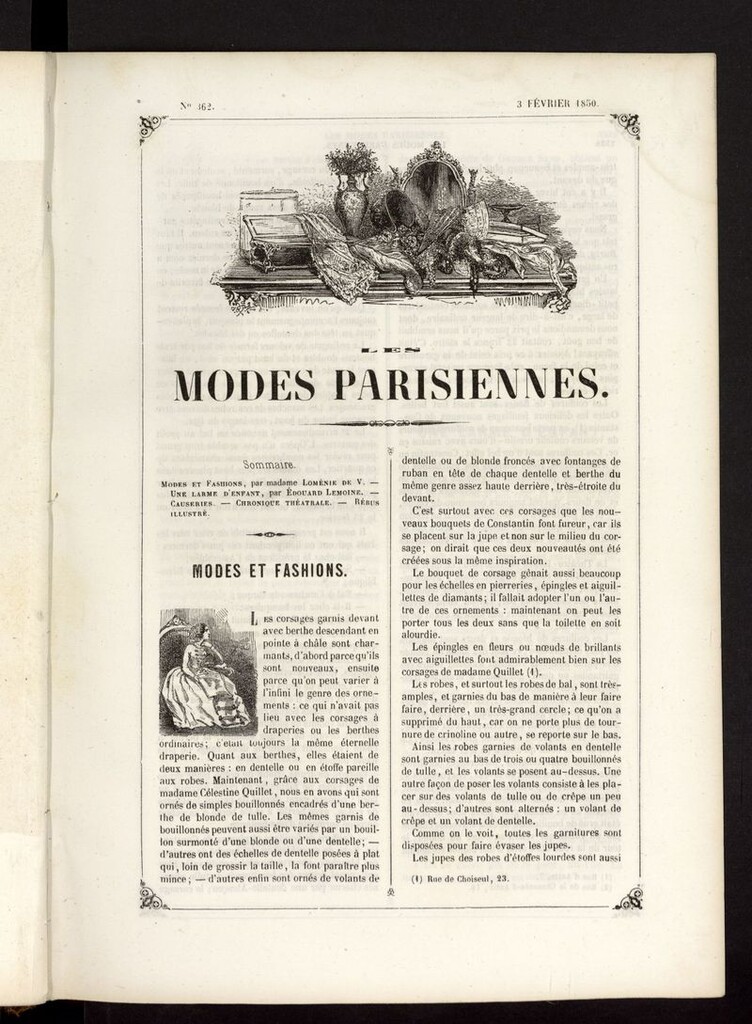 Miniatura de Les modes parisiennes del 3 de febrero de 1850