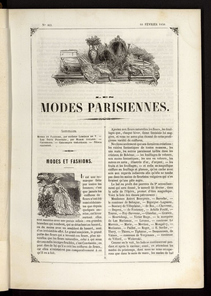 Miniatura de Les modes parisiennes del 10 de febrero de 1850