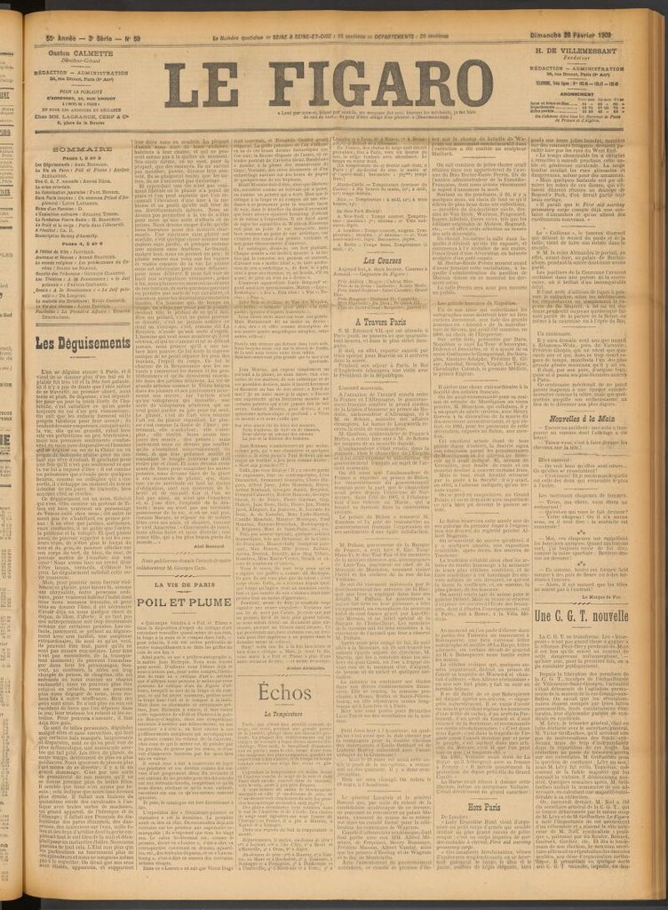 Miniatura de Le Figaro del 28 de febrero de 1909