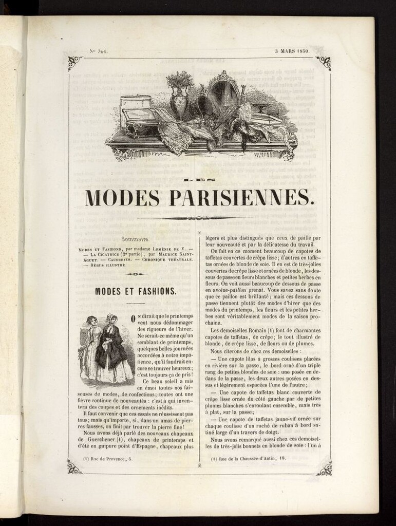Miniatura de Les modes parisiennes del 3 de marzo de 1850