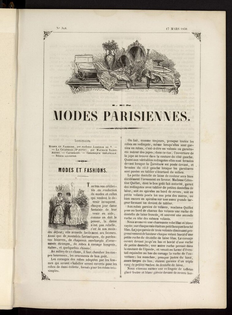 Miniatura de Les modes parisiennes del 17 de marzo de 1850