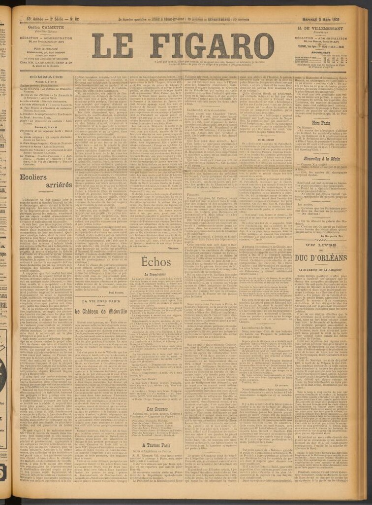 Miniatura de Le Figaro del 3 de marzo de 1909