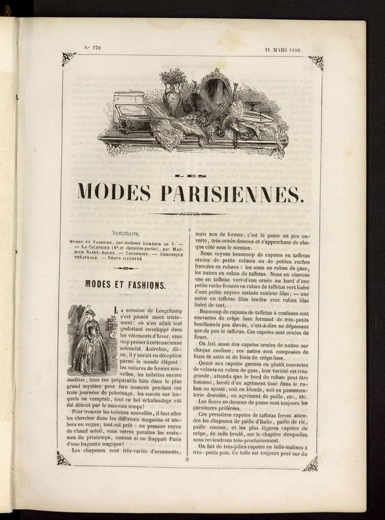 Miniatura de Les modes parisiennes del 31 de marzo de 1850