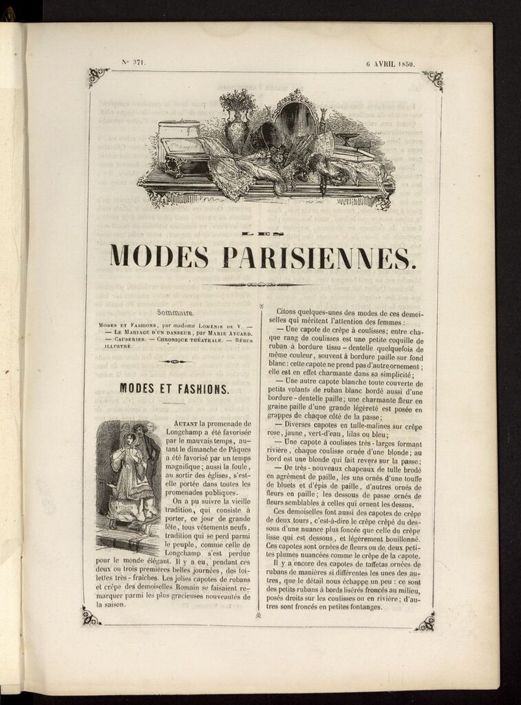 Miniatura de Les modes parisiennes del 6 de abril de 1850