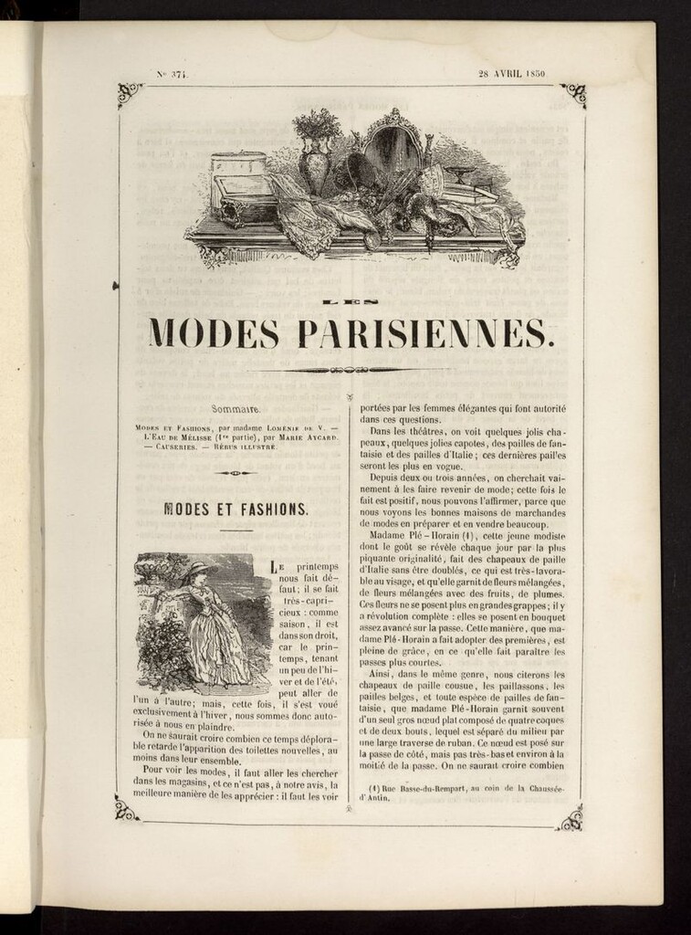 Miniatura de Les modes parisiennes del 28 de abril de 1850