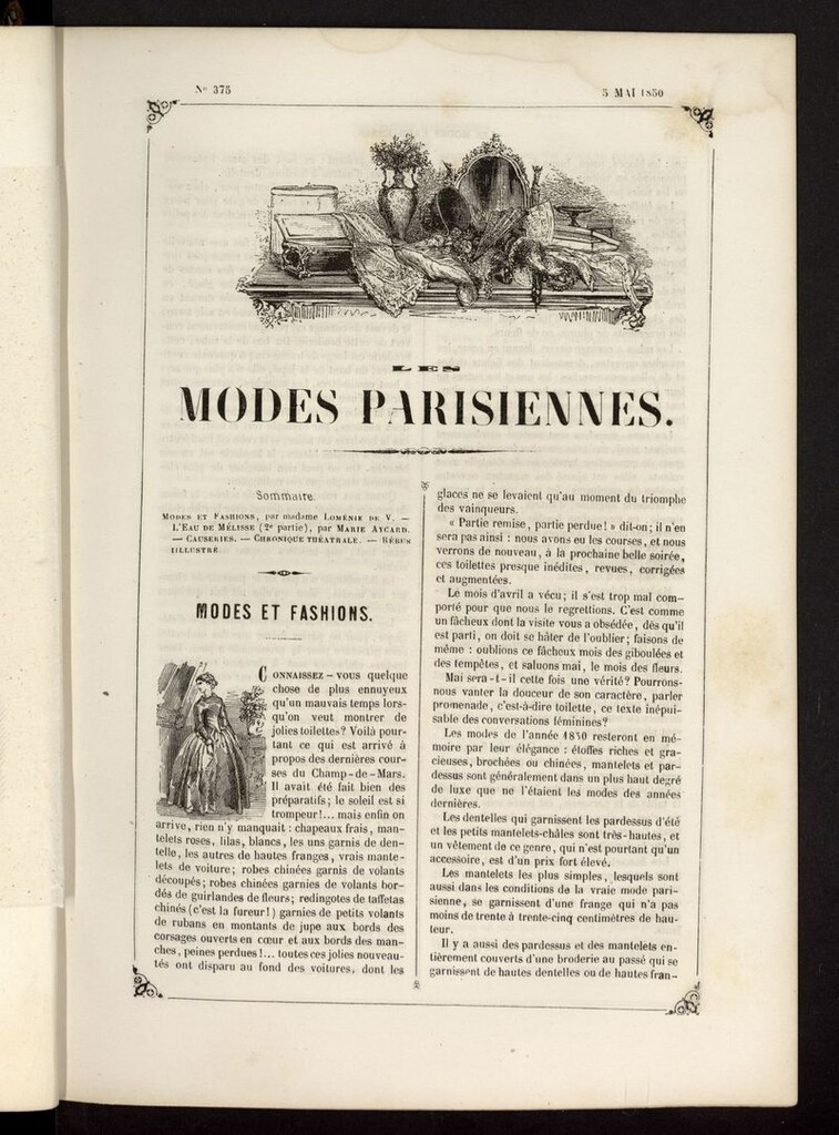 Miniatura de Les modes parisiennes del 5 de mayo de 1850