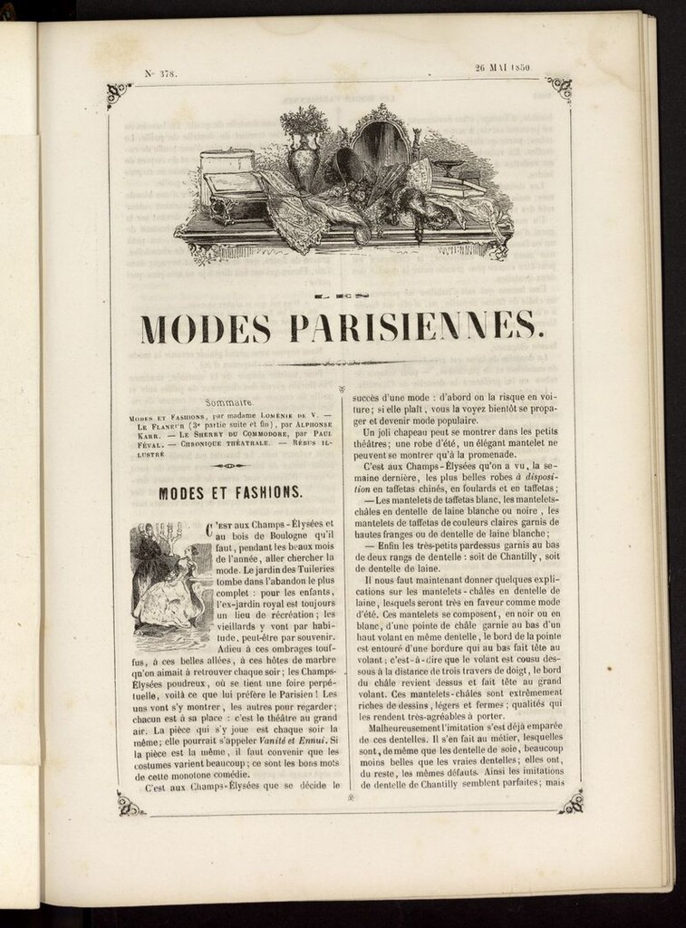 Miniatura de Les modes parisiennes del 26 de mayo de 1850