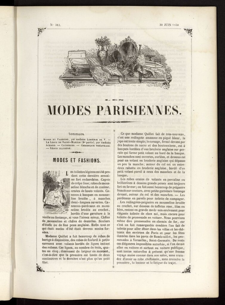 Miniatura de Les modes parisiennes del 30 de junio de 1850