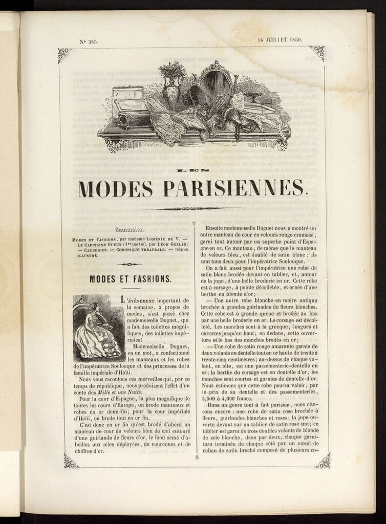 Miniatura de Les modes parisiennes del 14 de julio de 1850