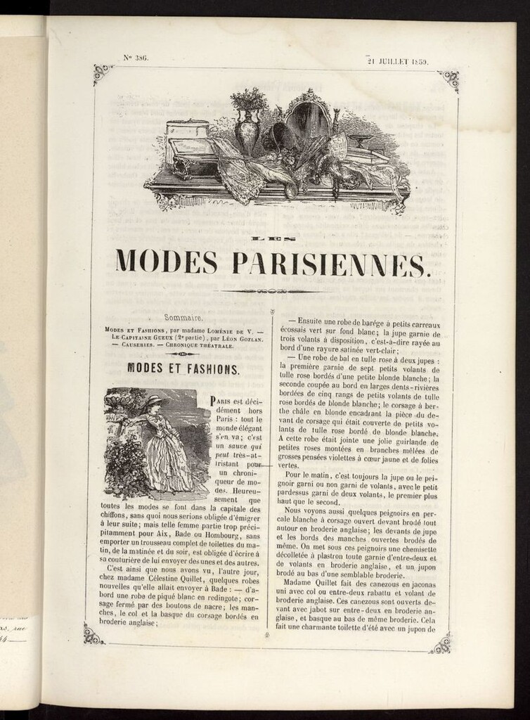 Miniatura de Les modes parisiennes del 21 de julio de 1850