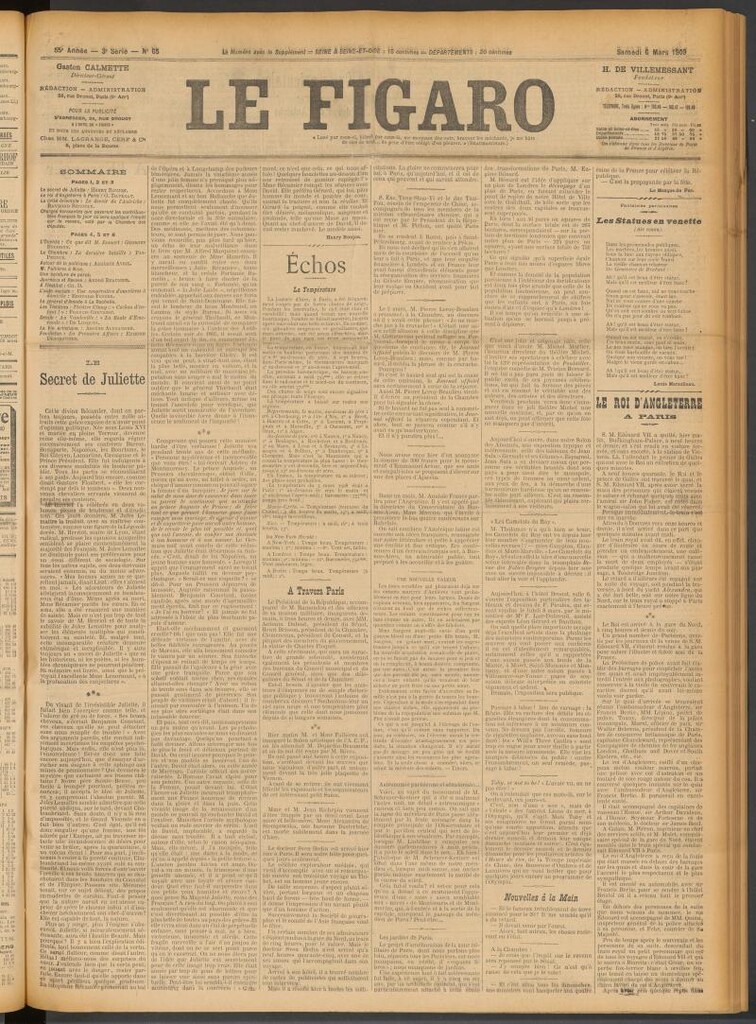 Miniatura de Le Figaro del 6 de marzo de 1909