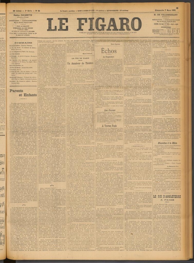 Miniatura de Le Figaro del 7 de marzo de 1909