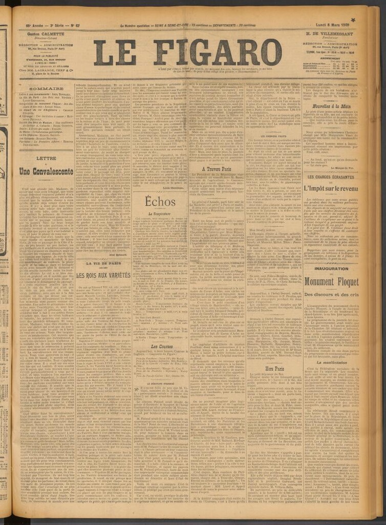 Miniatura de Le Figaro del 8 de marzo de 1909