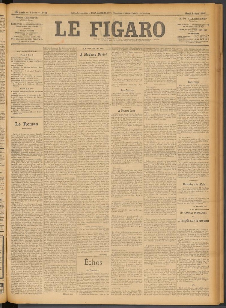 Miniatura de Le Figaro del 9 de marzo de 1909