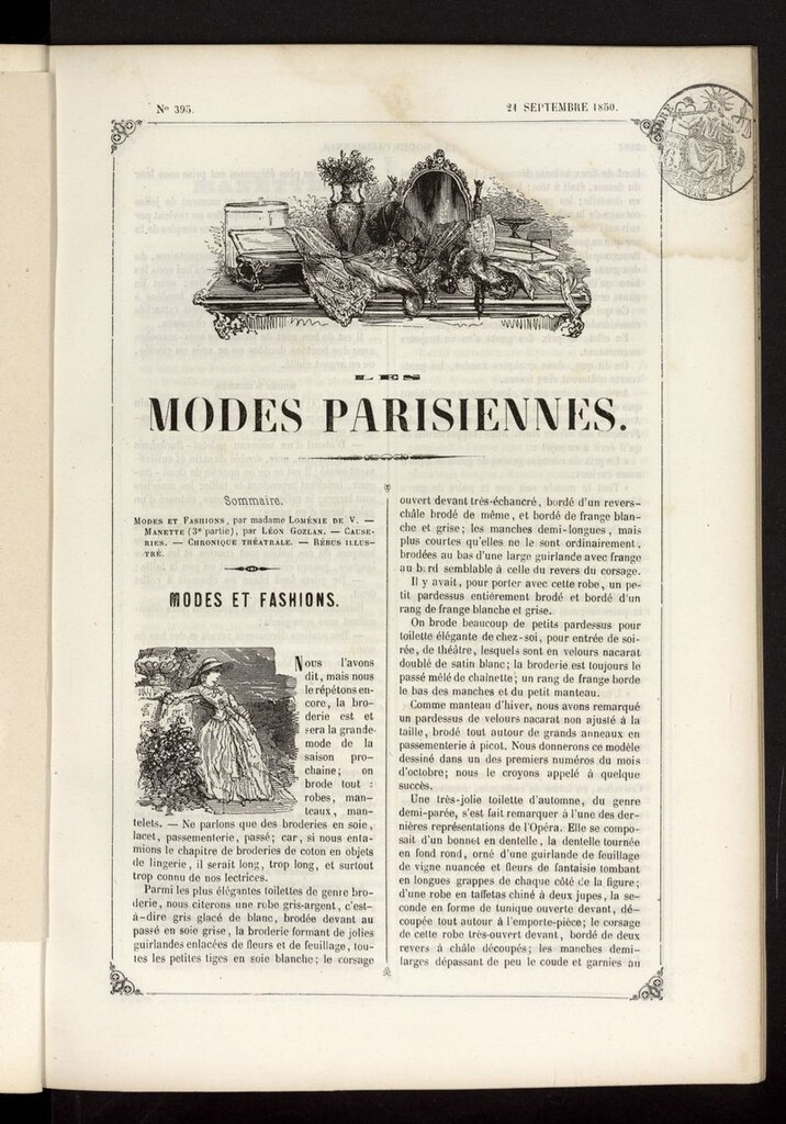 Miniatura de Les modes parisiennes del 21 de septiembre de 1850