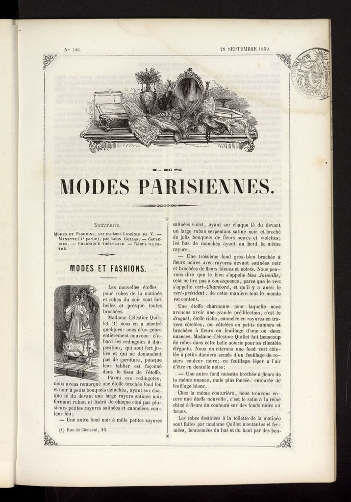 Miniatura de Les modes parisiennes del 28 de septiembre de 1850