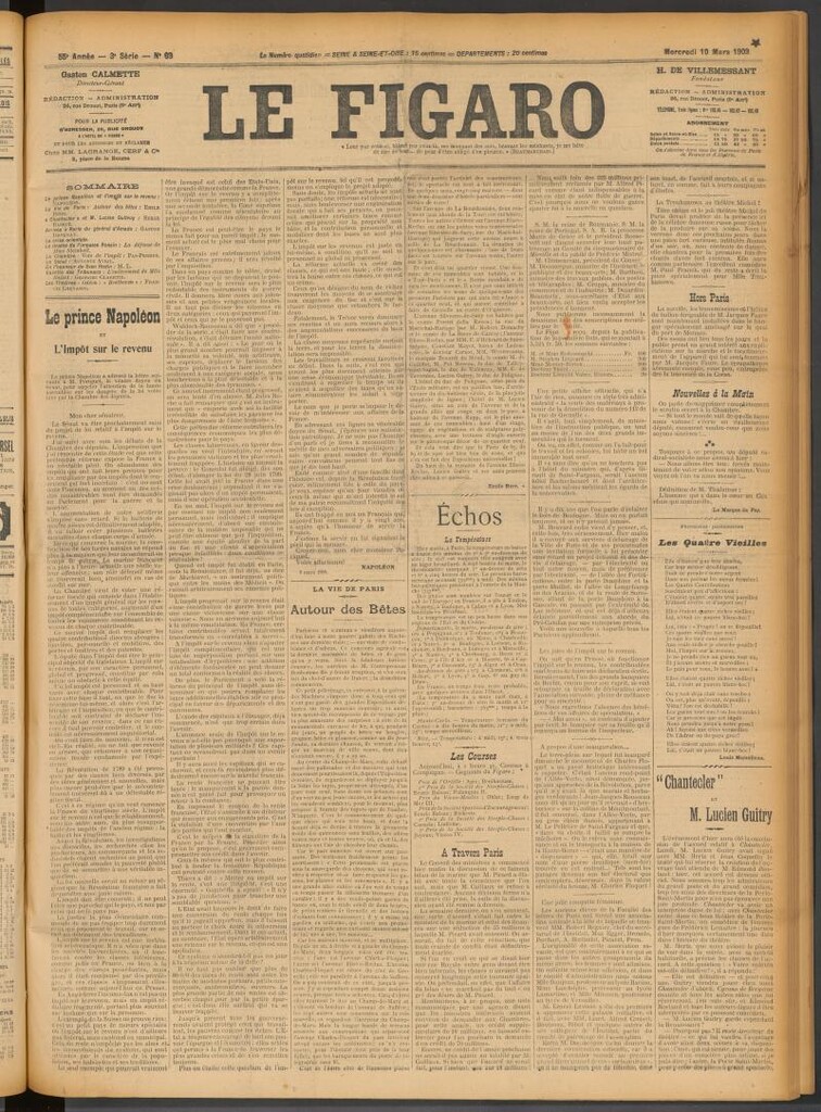 Miniatura de Le Figaro del 10 de marzo de 1909