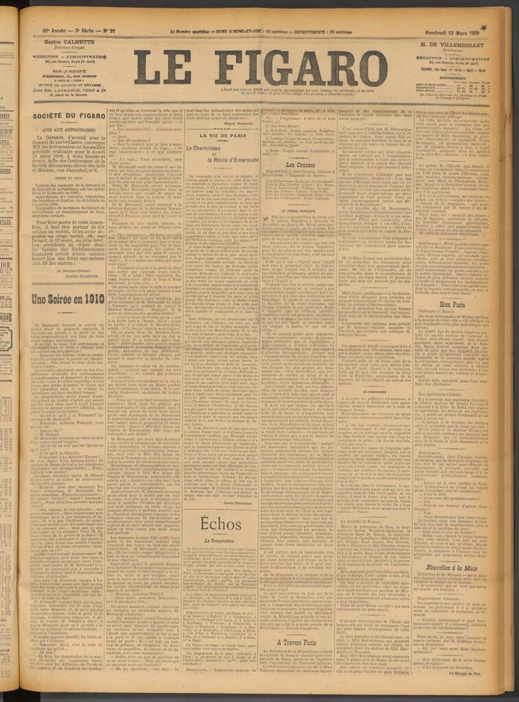 Miniatura de Le Figaro del 12 de marzo de 1909