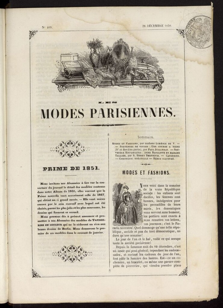 Miniatura de Les modes parisiennes del 28 de diciembre de 1850