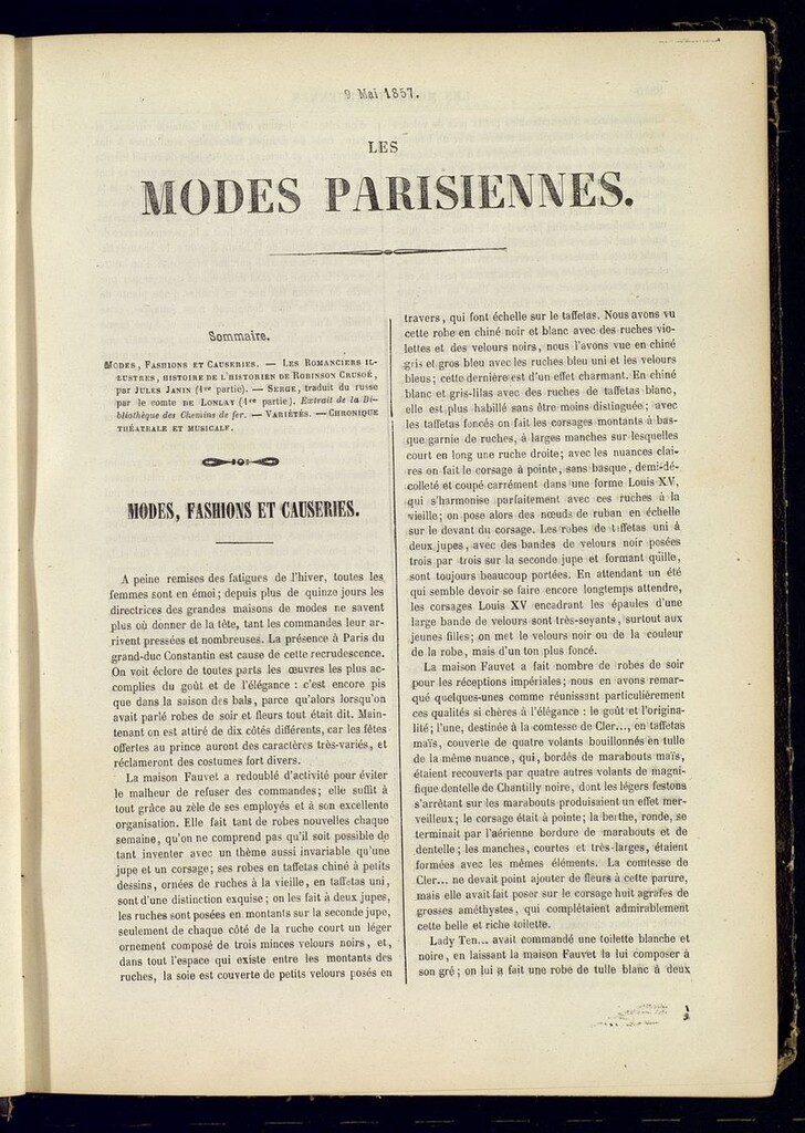 Miniatura de Les modes parisiennes del 9 de mayo de 1857