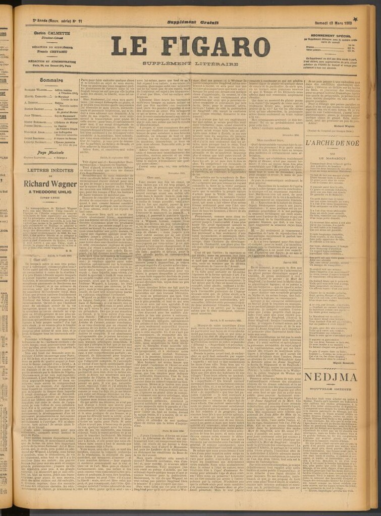 Miniatura de Le Figaro del 13 de marzo de 1909. Suplemento