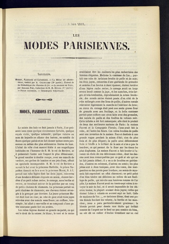 Miniatura de Les modes parisiennes del 6 de junio de 1857