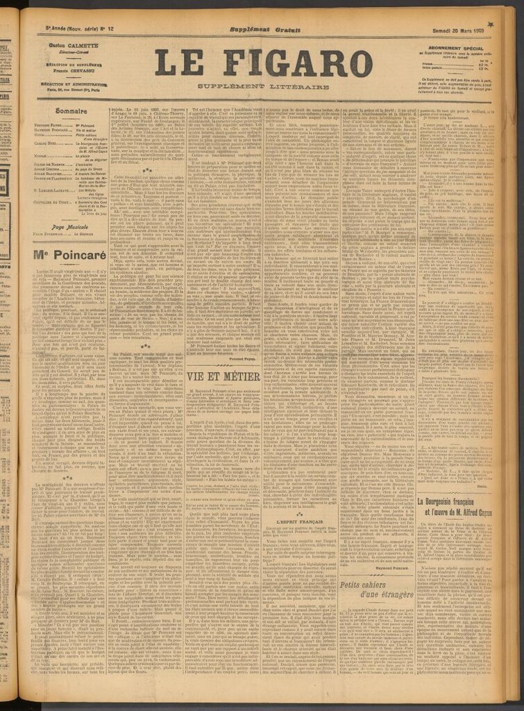Miniatura de Le Figaro del 20 de marzo de 1909. Suplemento