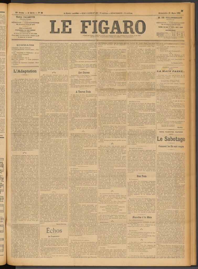 Miniatura de Le Figaro del 21 de marzo de 1909