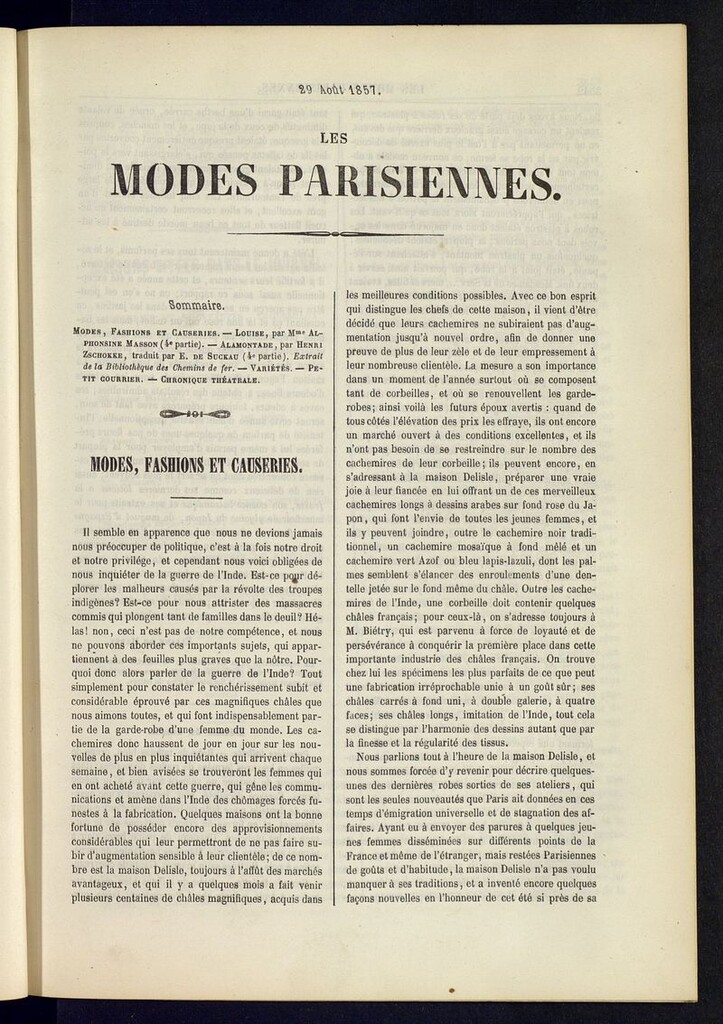 Miniatura de Les modes parisiennes del 29 de agosto de 1857