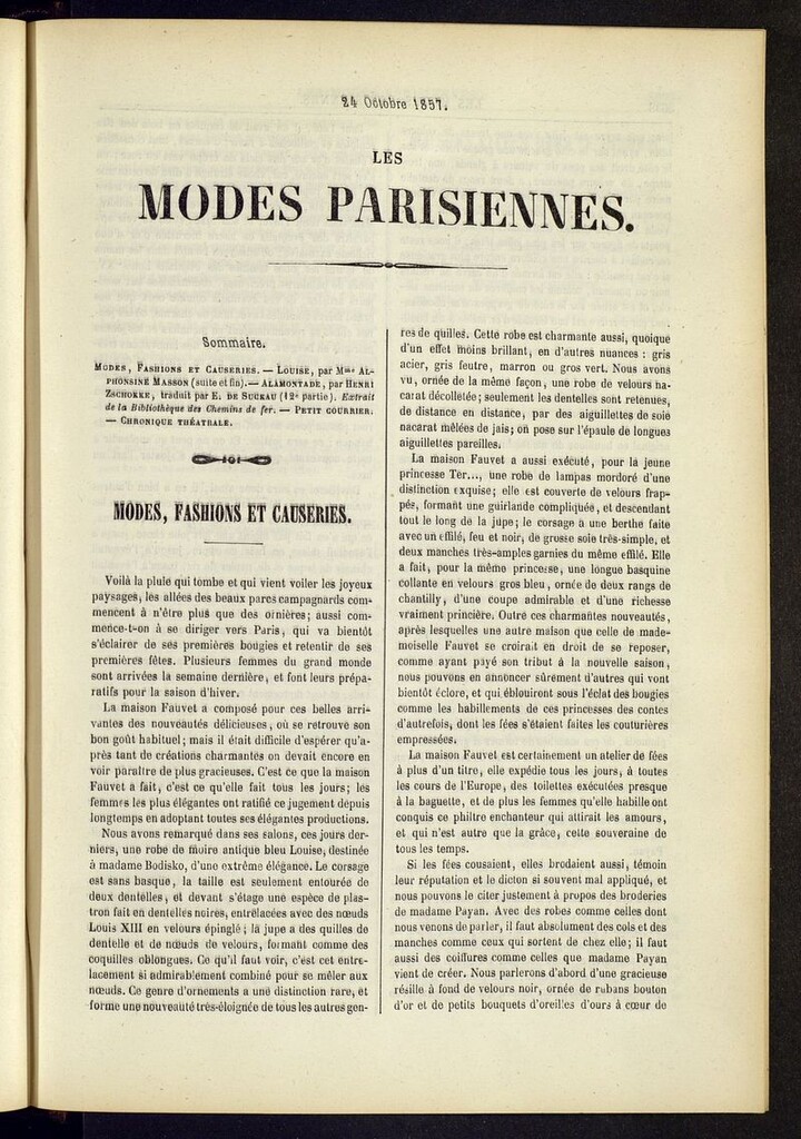 Miniatura de Les modes parisiennes del 24 de octubre de 1857