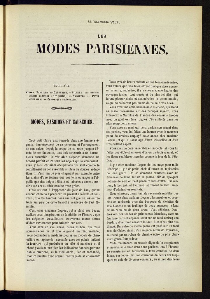 Miniatura de Les modes parisiennes del 28 de noviembre de 1857
