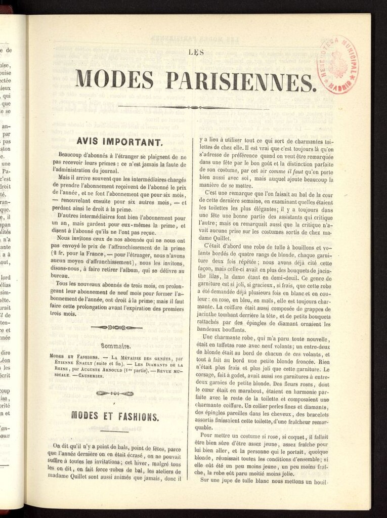 Miniatura de Les modes parisiennes del año de 1854, pag 1297