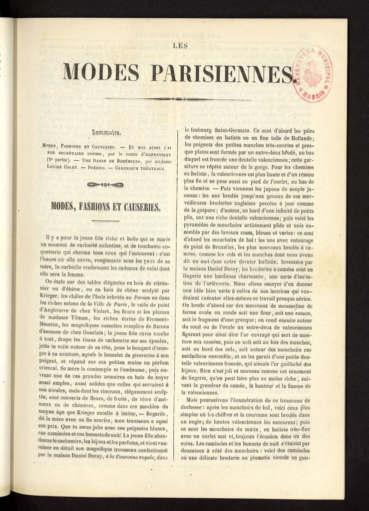 Miniatura de Les modes parisiennes del año de 1854, pag 1321
