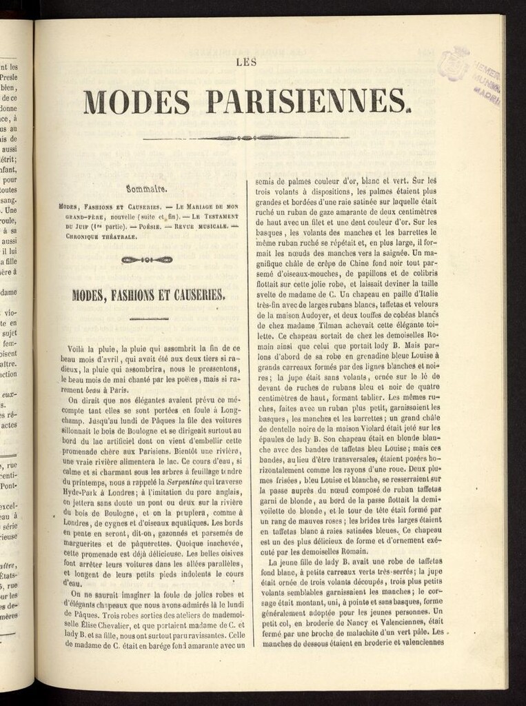 Miniatura de Les modes parisiennes del año de 1854, pag 1453