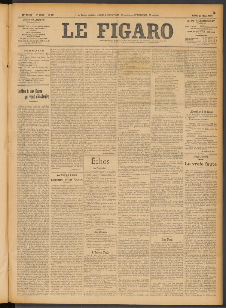 Miniatura de Le Figaro del 29 de marzo de 1909