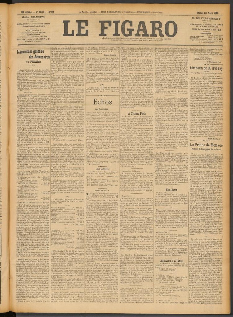 Miniatura de Le Figaro del 30 de marzo de 1909