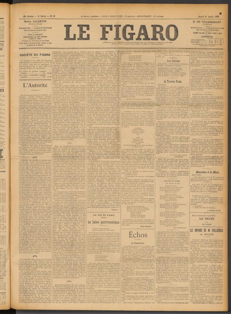 Miniatura de Le Figaro del 1 de abril de 1909