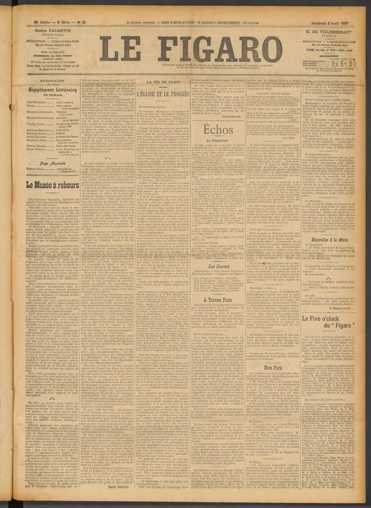 Miniatura de Le Figaro del 2 de abril de 1909