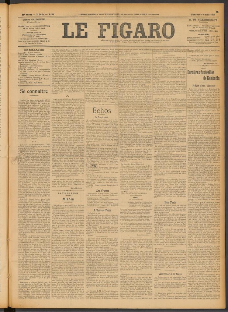 Miniatura de Le Figaro del 4 de abril de 1909