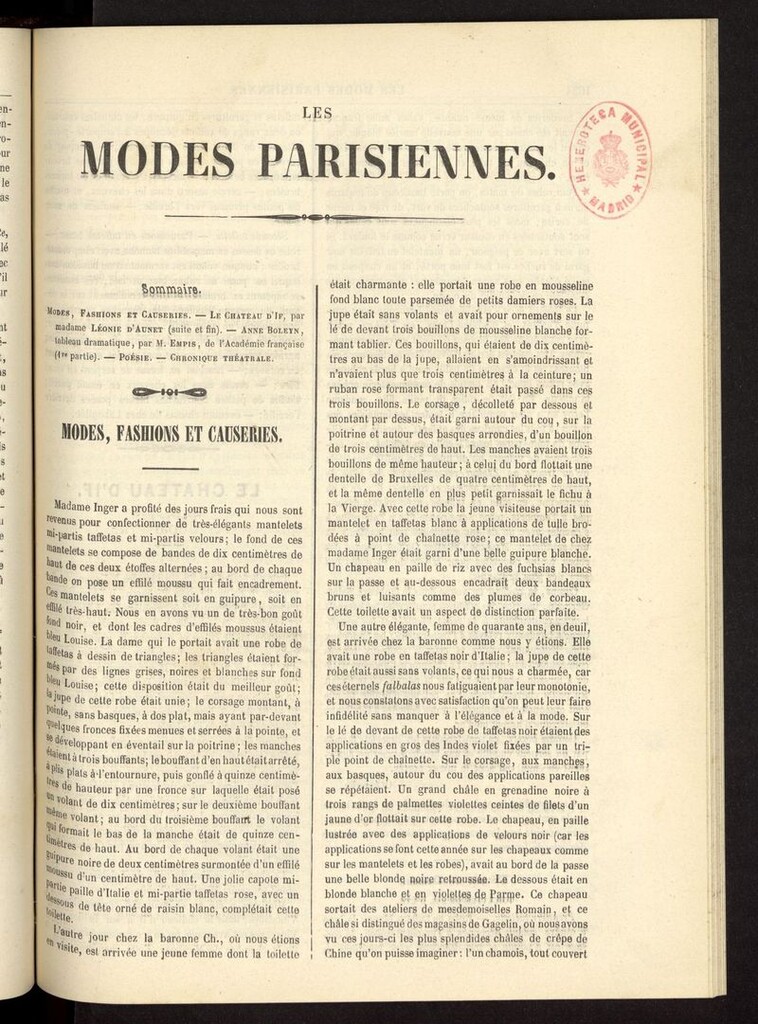 Miniatura de Les modes parisiennes del año de 1854, pag 1633