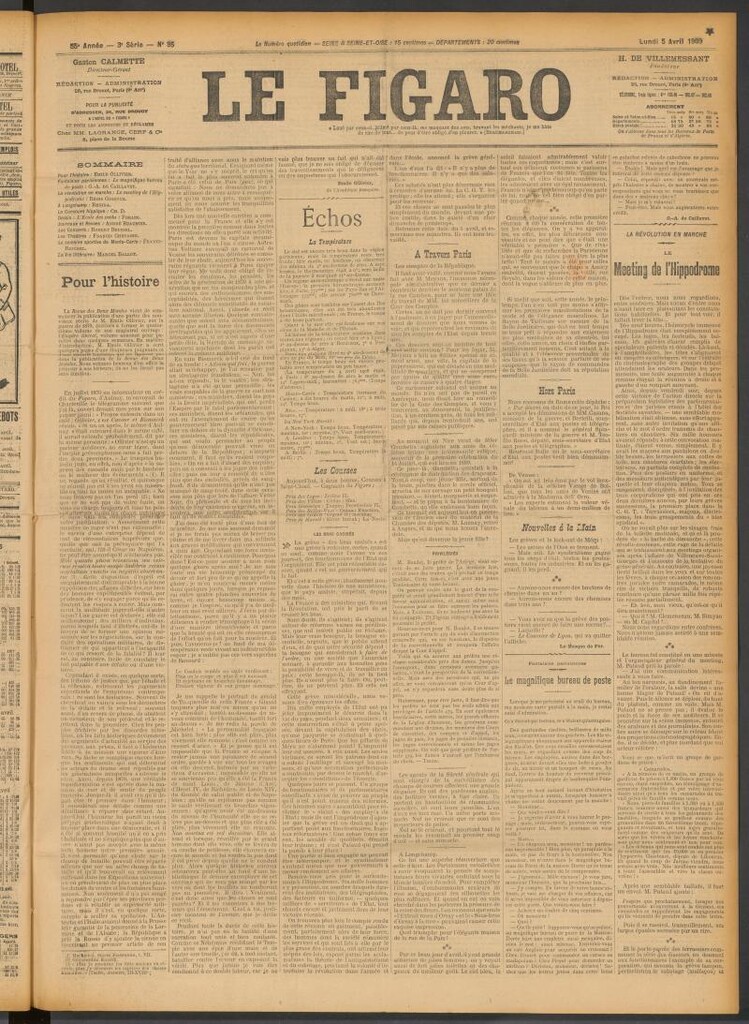Miniatura de Le Figaro del 5 de abril de 1909