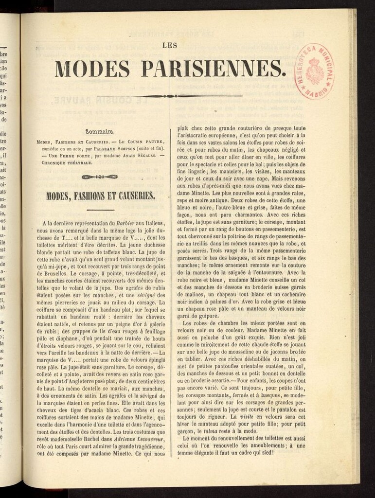 Miniatura de Les modes parisiennes del año de 1854, pag 1753