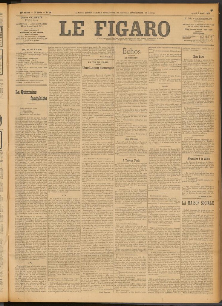 Miniatura de Le Figaro del 8 de abril de 1909