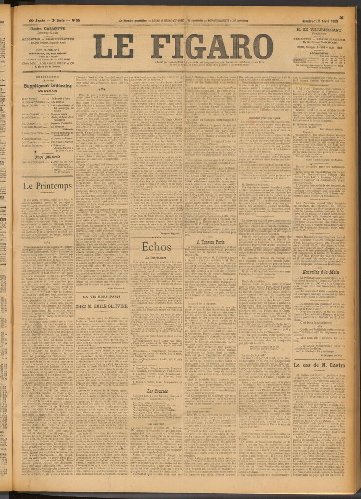 Miniatura de Le Figaro del 9 de abril de 1909